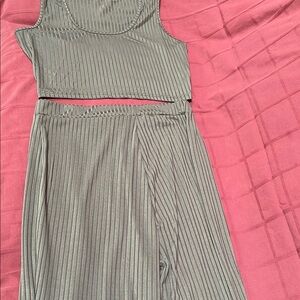 Green Ribbed Three-Piece set